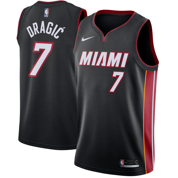 Men Nike Miami Heat 7 Goran Dragic Black NBA Swingman Icon Edition Jersey